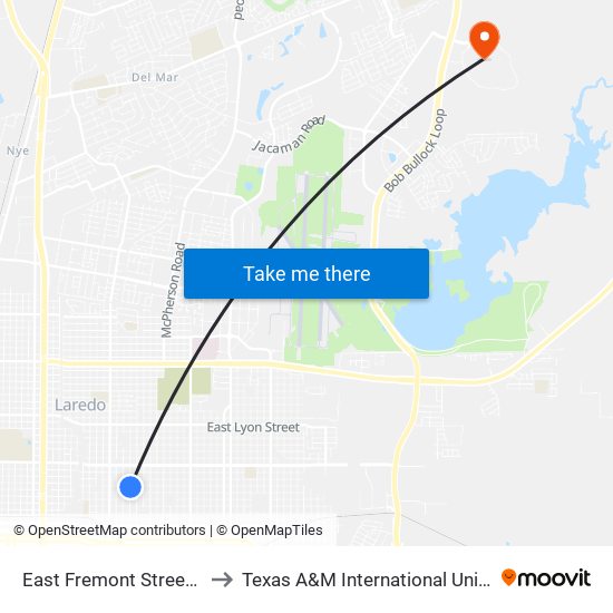 East Fremont Street, 711 to Texas A&M International University map