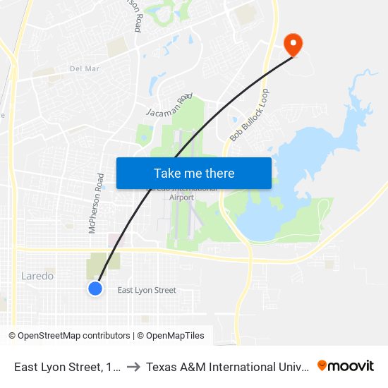 East Lyon Street, 1304 to Texas A&M International University map