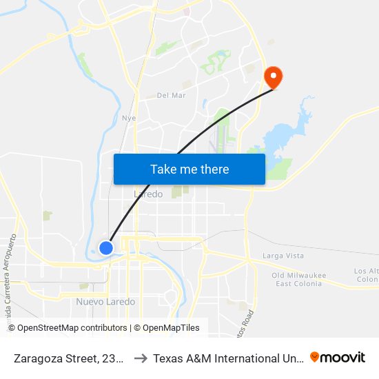 Zaragoza Street, 2320 1/2 to Texas A&M International University map