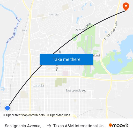 San Ignacio Avenue, 1312 to Texas A&M International University map