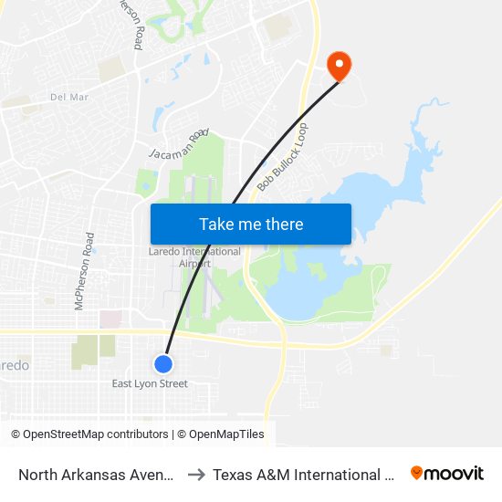 North Arkansas Avenue, 3212 to Texas A&M International University map