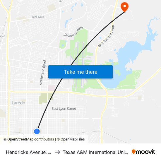 Hendricks Avenue, 1610 to Texas A&M International University map