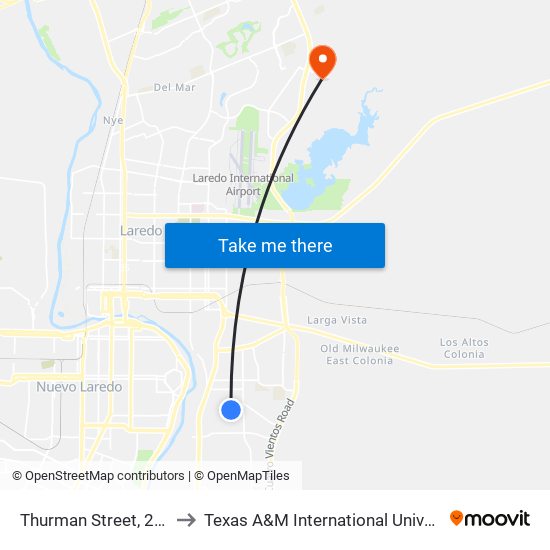 Thurman Street, 2806 to Texas A&M International University map