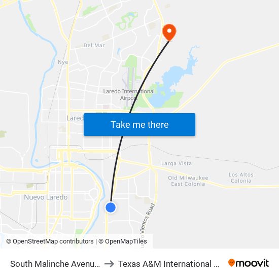 South Malinche Avenue, 2802 to Texas A&M International University map