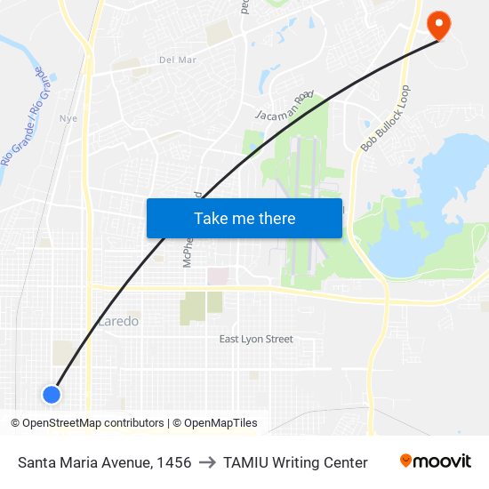 Santa Maria Avenue, 1456 to TAMIU Writing Center map