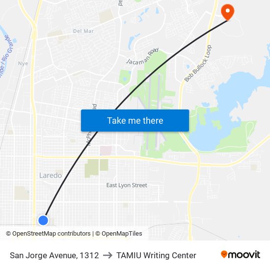 San Jorge Avenue, 1312 to TAMIU Writing Center map