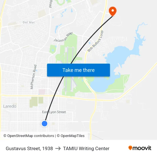 Gustavus Street, 1938 to TAMIU Writing Center map