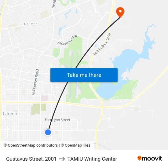 Gustavus Street, 2001 to TAMIU Writing Center map