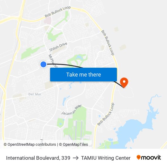 International Boulevard, 339 to TAMIU Writing Center map