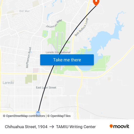 Chihuahua Street, 1904 to TAMIU Writing Center map