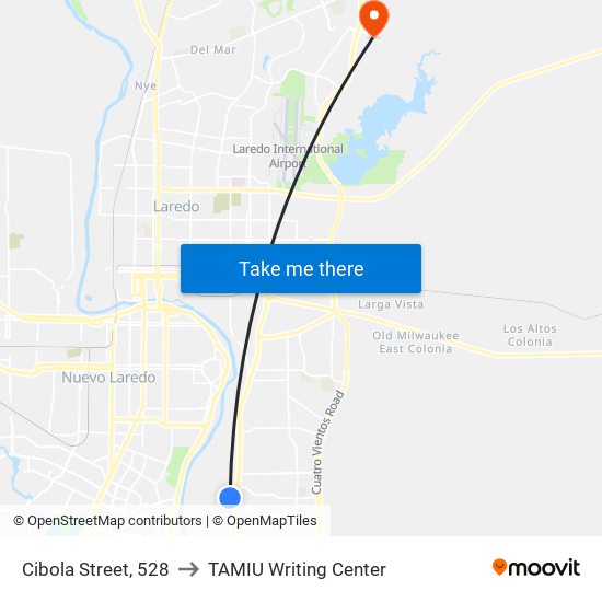 Cibola Street, 528 to TAMIU Writing Center map