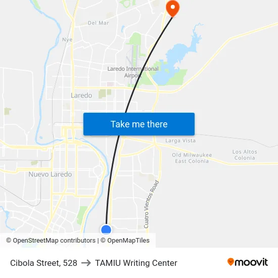 Cibola Street, 528 to TAMIU Writing Center map