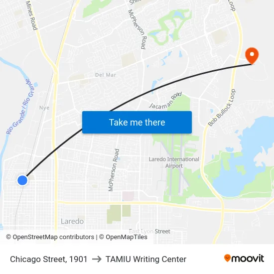 Chicago Street, 1901 to TAMIU Writing Center map