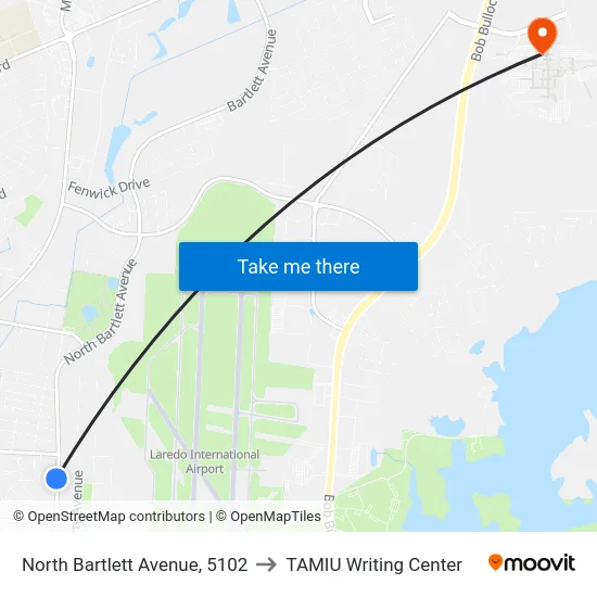 North Bartlett Avenue, 5102 to TAMIU Writing Center map
