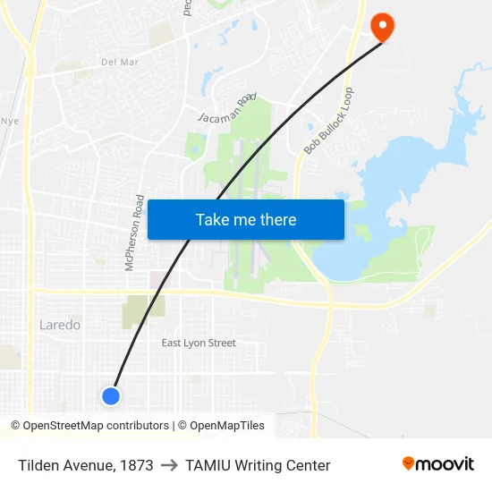 Tilden Avenue, 1873 to TAMIU Writing Center map