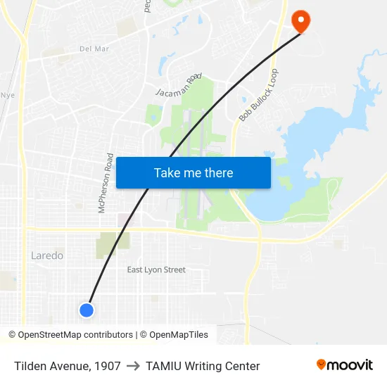 Tilden Avenue, 1907 to TAMIU Writing Center map