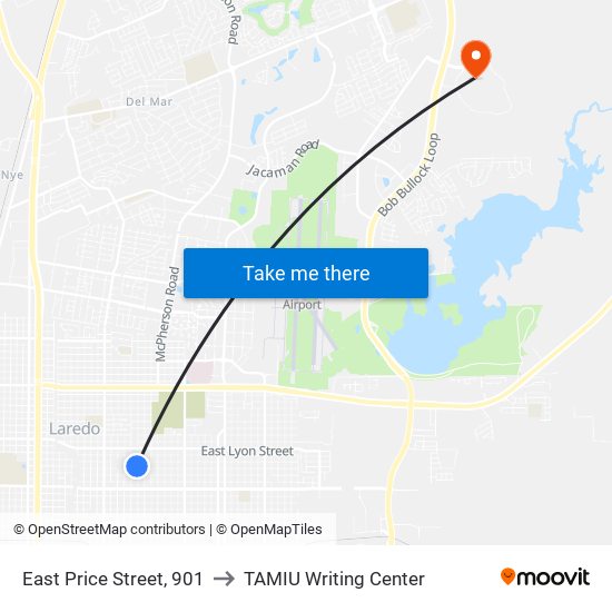 East Price Street, 901 to TAMIU Writing Center map