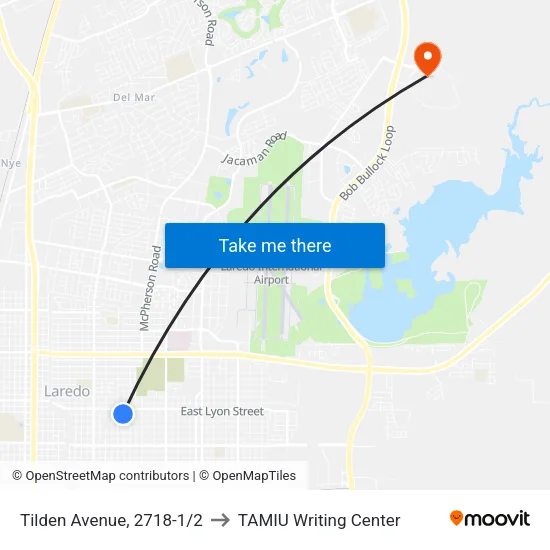Tilden Avenue, 2718-1/2 to TAMIU Writing Center map