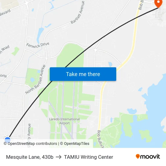 Mesquite Lane, 430b to TAMIU Writing Center map