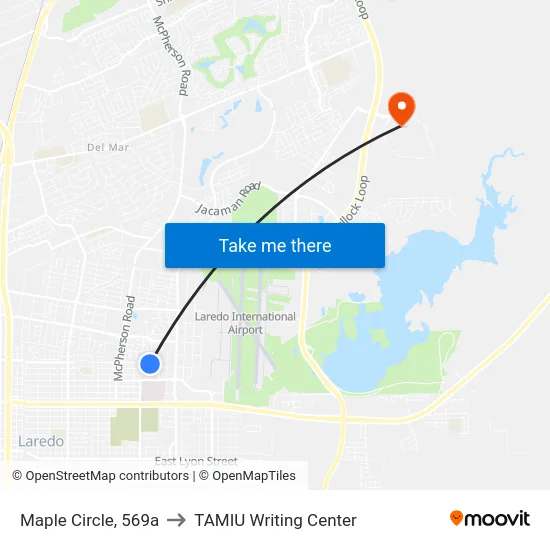 Maple Circle, 569a to TAMIU Writing Center map