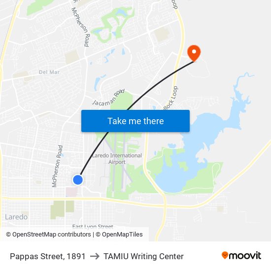 Pappas Street, 1891 to TAMIU Writing Center map