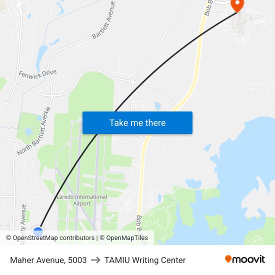 Maher Avenue, 5003 to TAMIU Writing Center map