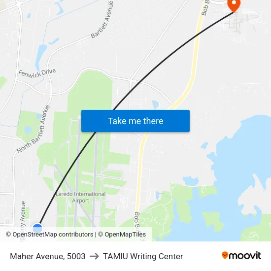 Maher Avenue, 5003 to TAMIU Writing Center map