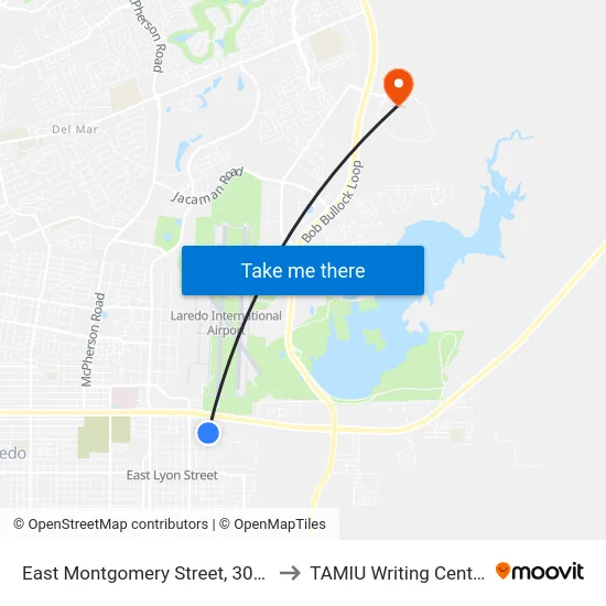 East Montgomery Street, 3015 to TAMIU Writing Center map