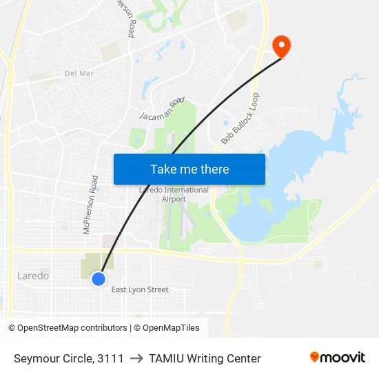 Seymour Circle, 3111 to TAMIU Writing Center map