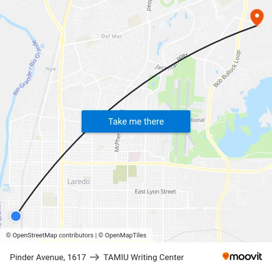 Pinder Avenue, 1617 to TAMIU Writing Center map
