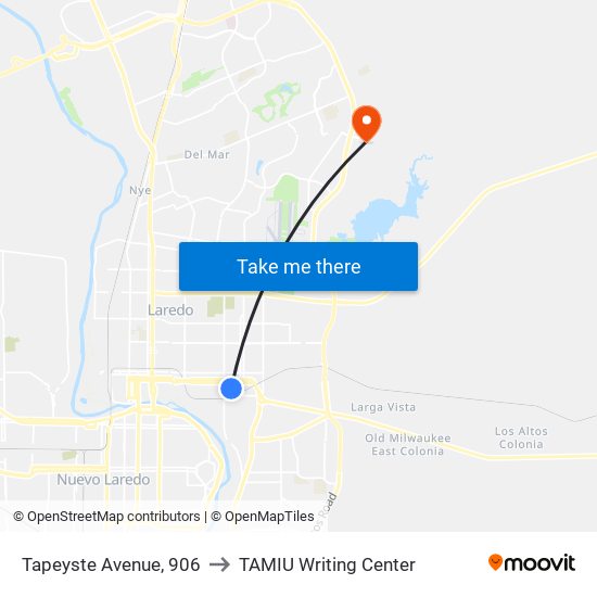 Tapeyste Avenue, 906 to TAMIU Writing Center map