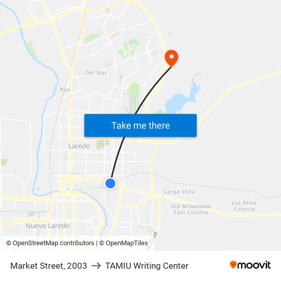 Market Street, 2003 to TAMIU Writing Center map