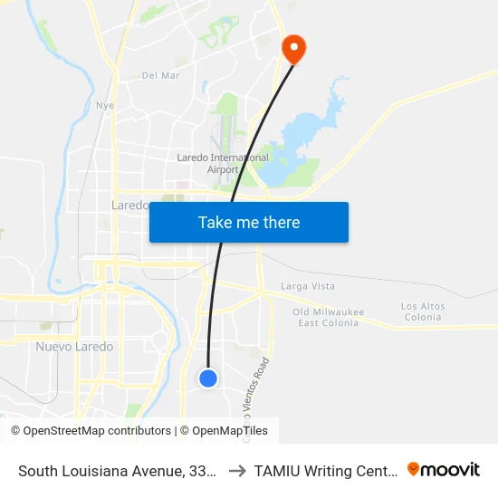 South Louisiana Avenue, 3301 to TAMIU Writing Center map