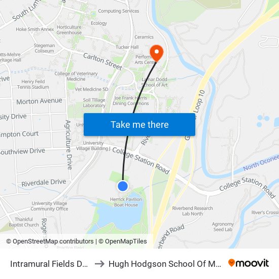 Intramural Fields Deck to Hugh Hodgson School Of Music map