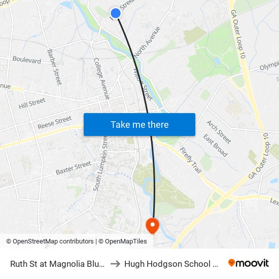 Ruth St at Magnolia Bluff Dr Ob to Hugh Hodgson School Of Music map