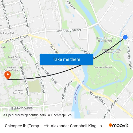 Chicopee Ib (Temporary) to Alexander Campbell King Law Library map