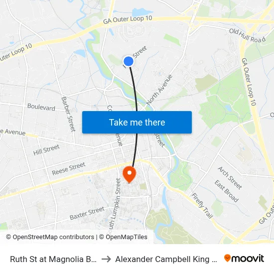 Ruth St at Magnolia Bluff Dr Ob to Alexander Campbell King Law Library map