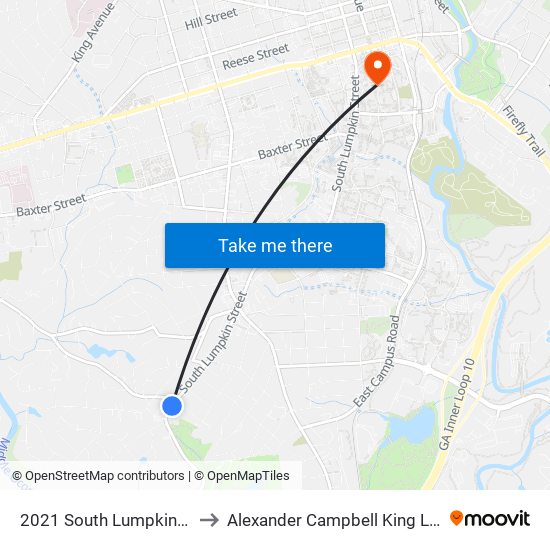 2021 South Lumpkin Inbound to Alexander Campbell King Law Library map