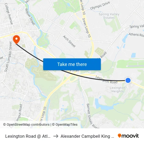 Lexington Road @ Atlas Way Ib to Alexander Campbell King Law Library map