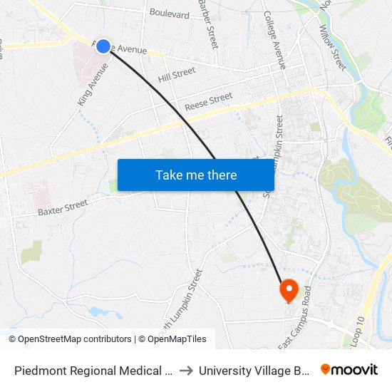 Piedmont Regional Medical Center Ob to University Village Building B map