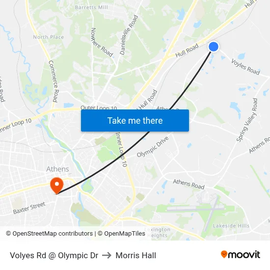 Volyes Rd @ Olympic Dr to Morris Hall map