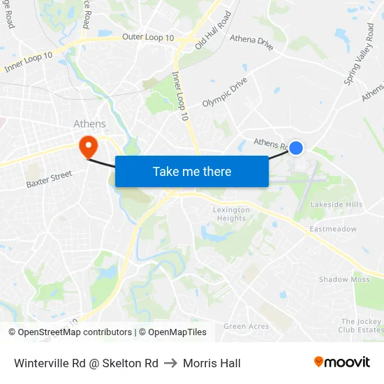 Winterville Rd @ Skelton Rd to Morris Hall map