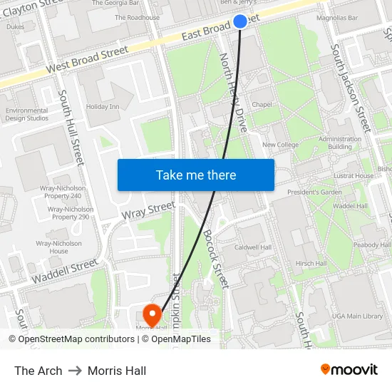 The Arch to Morris Hall map