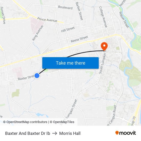 Baxter And Baxter Dr Ib to Morris Hall map