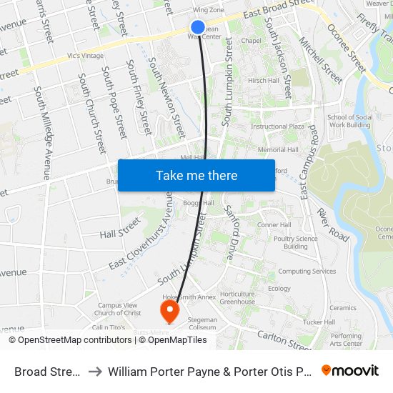 Broad Street Studios to William Porter Payne & Porter Otis Payne Indoor Athletic Facility map