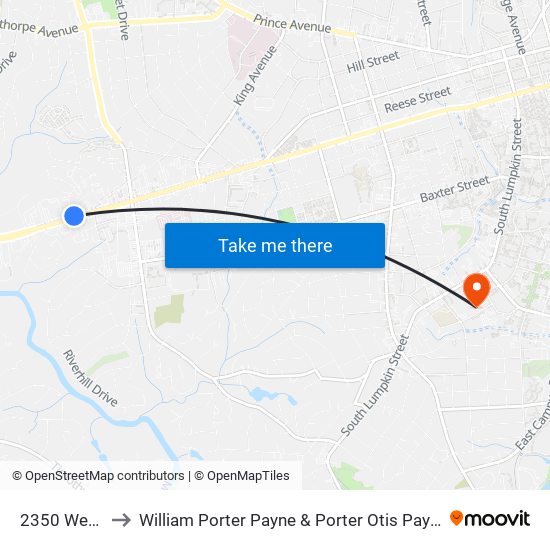 2350 West Broad to William Porter Payne & Porter Otis Payne Indoor Athletic Facility map