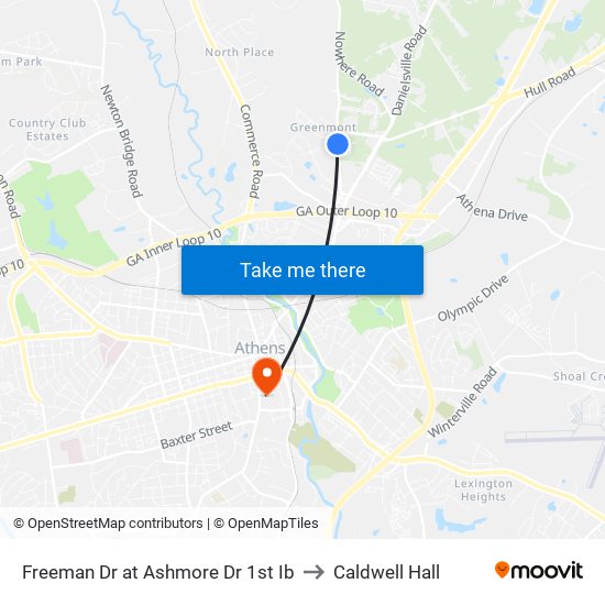 Freeman Dr at Ashmore Dr 1st Ib to Caldwell Hall map