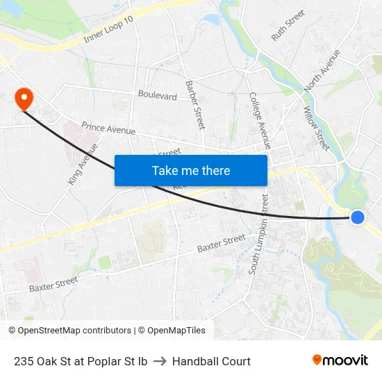 235 Oak St at Poplar St Ib to Handball Court map