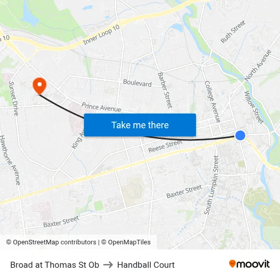 Broad at Thomas St Ob to Handball Court map
