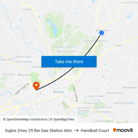Ingles (Hwy 29 Bw Gas Station Atm to Handball Court map
